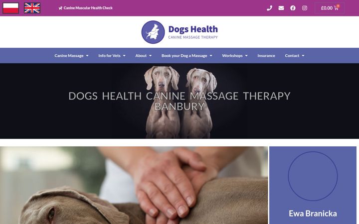 Snímek obrazovky dogsmassage.co.uk