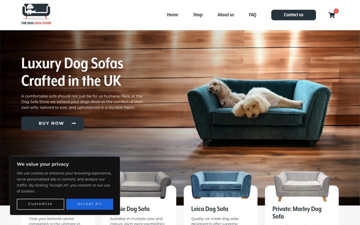 Screenshot of dogsofastore.co.uk