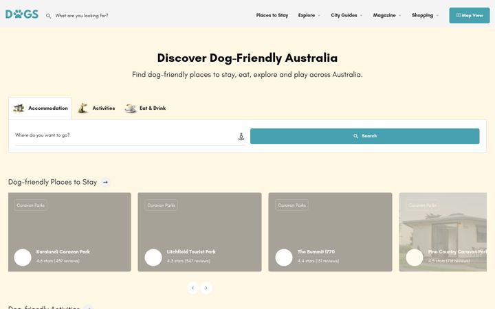 Captura de pantalla de dogsofaustralia.com.au