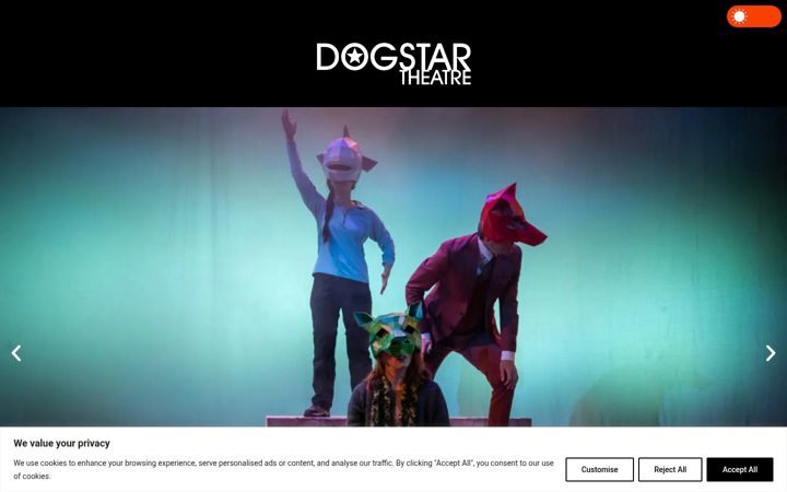 Capture d'écran de dogstartheatre.co.uk