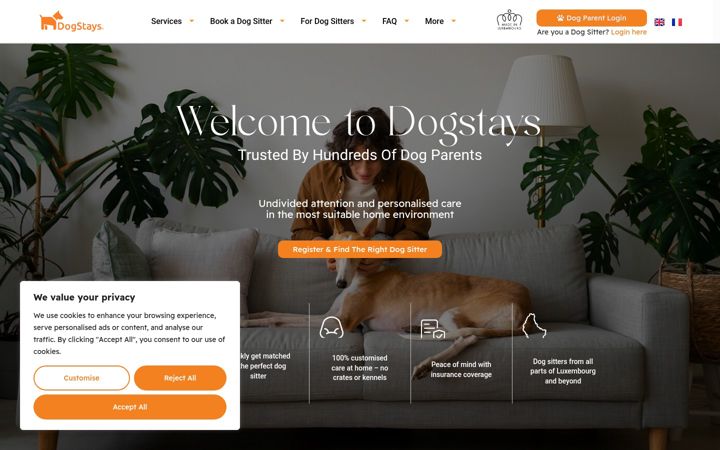 Screenshot of dogstays.lu