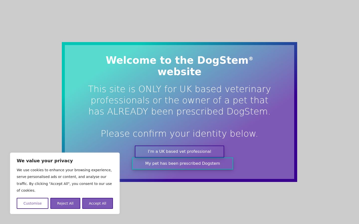 Screenshot del banner di consenso mostrato prima di qualsiasi interazione