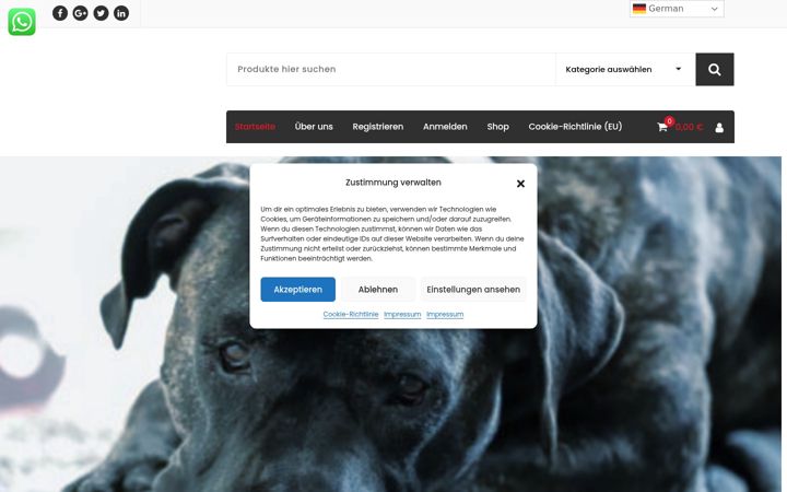 Skærmbillede af dogswalkwear.de