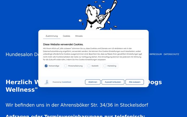 Skærmbillede af dogswellness.de