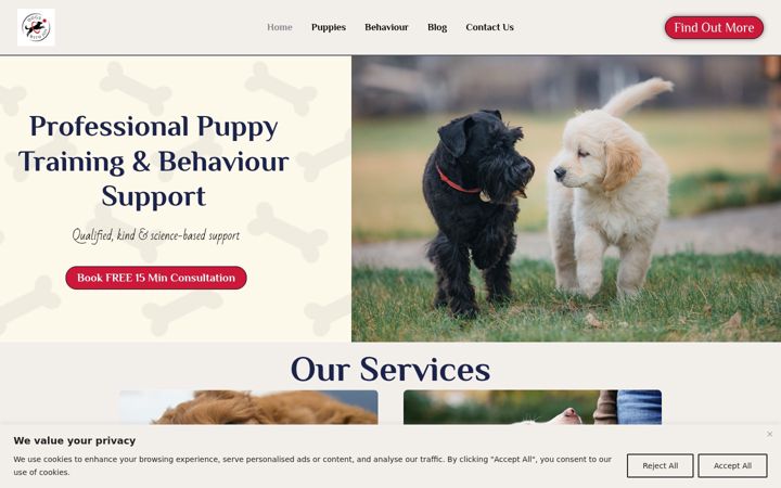 Screenshot of dogswithjoy.com