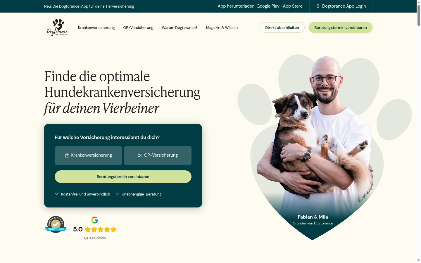Screenshot des Einwilligungsbanners vor jeglicher Interaktion