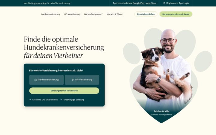 Skærmbillede af dogtorance.de