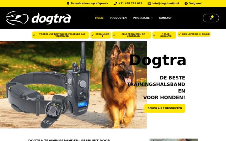 Captura de pantalla de dogtra.nl