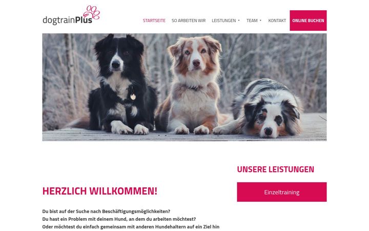 Skærmbillede af dogtrainplus.de