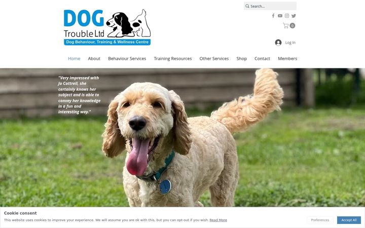 Screenshot of dogtrouble.co.uk