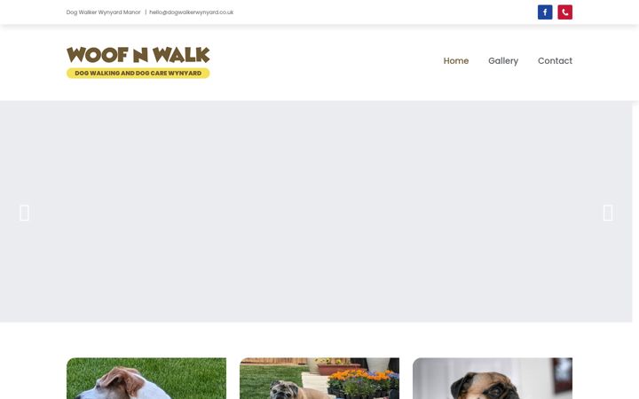 Screenshot of dogwalkerwynyard.co.uk