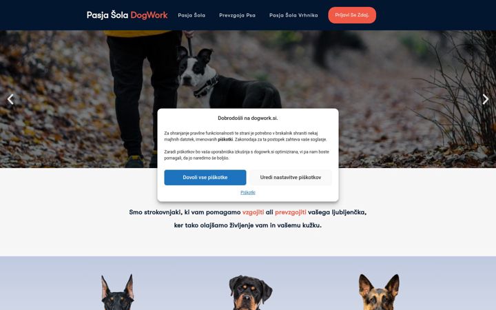 Screenshot von dogwork.si