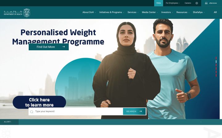 Screenshot of doh.gov.ae