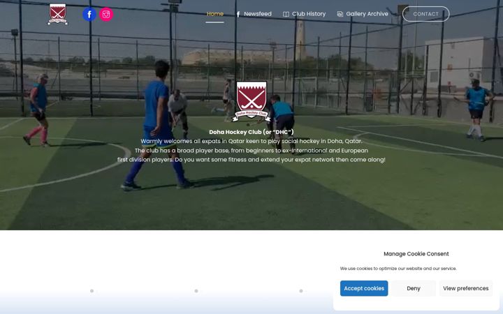 Screenshot of dohahockeyclub.com