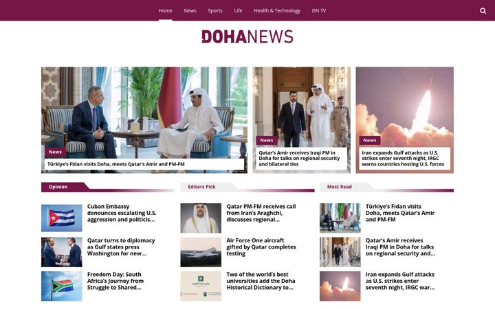 Screenshot of dohanews.co