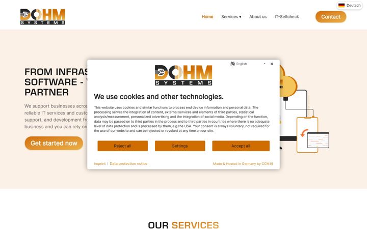 Screenshot of dohm.systems