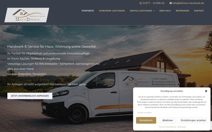 Skærmbillede af dohmen-handwerk.de