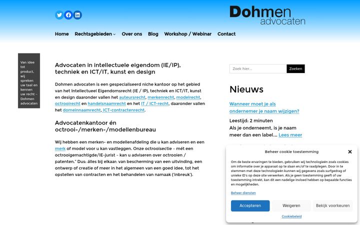 Screenshot of dohmenadvocaten.nl