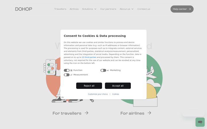 Screenshot of dohop.com
