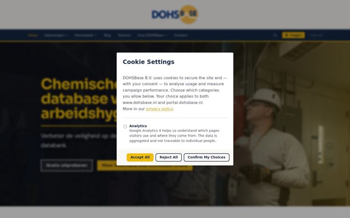 Screenshot of dohsbase.nl