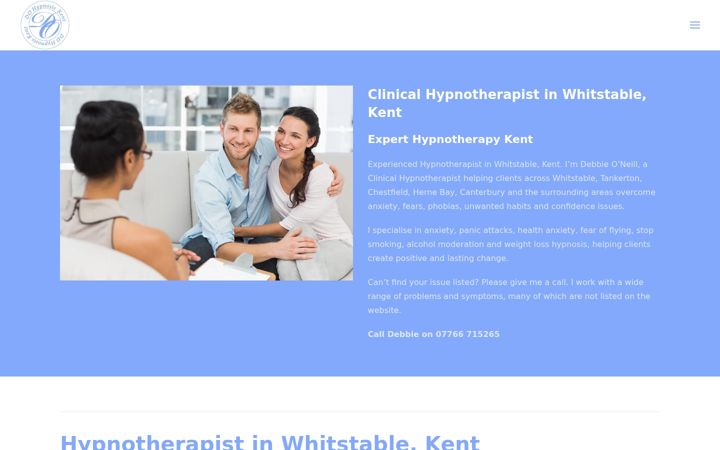 Screenshot of dohypnosiskent.co.uk