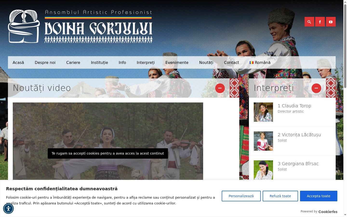 Sutikimo reklamjuostės, rodytos prieš bet kokią sąveiką, ekrano kopija