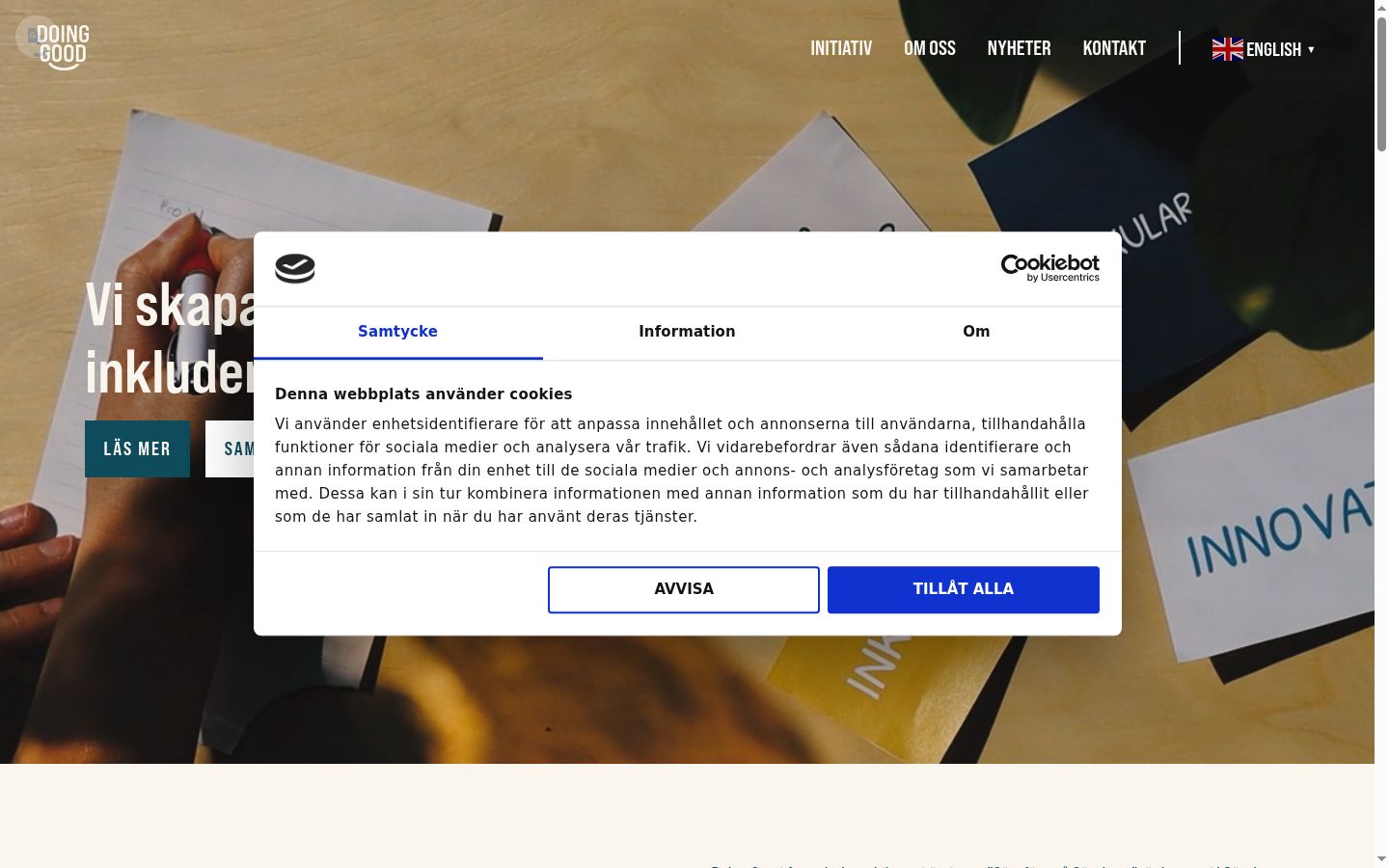 Snímek obrazovky baneru souhlasu zobrazeného před jakoukoli interakcí