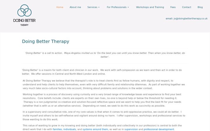 Screenshot di doingbettertherapy.co.uk