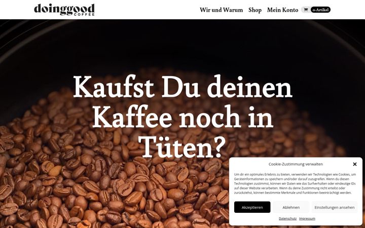 Ekrano kopija doinggood-coffee.de