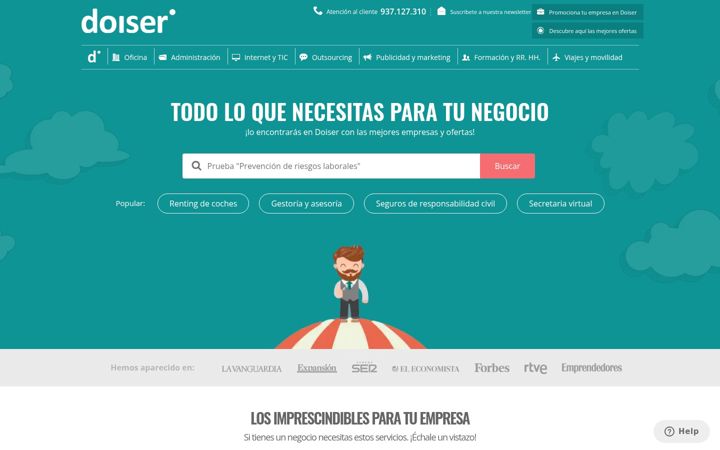 Snímek obrazovky doiser.com