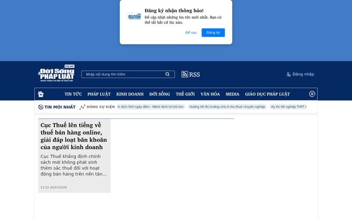 Screenshot of doisongphapluat.com.vn