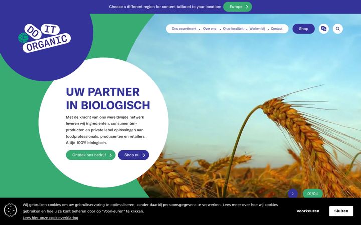 Captura de pantalla de doitorganic.nl