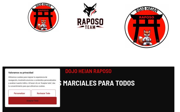 Screenshot of dojoheianraposo.com
