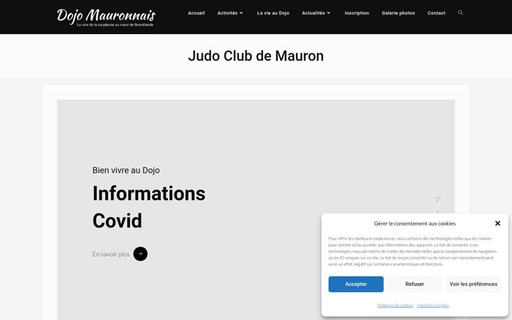 Ekraanipilt saidist dojomauronnais.fr
