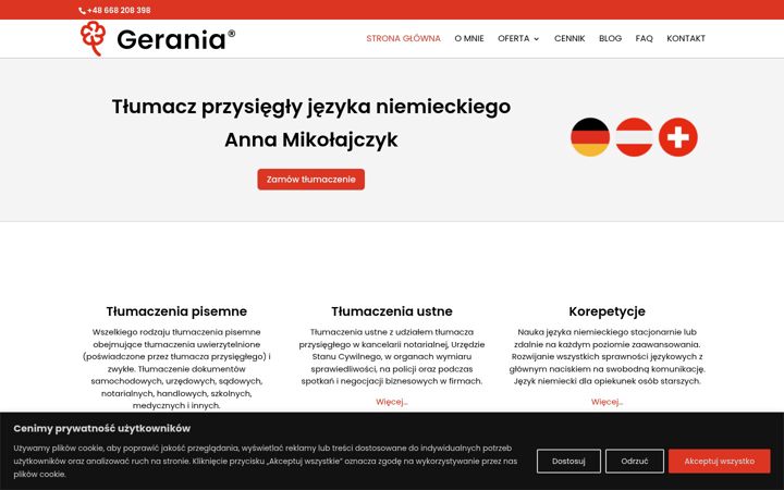 Screenshot of dokladnieponiemiecku.eu