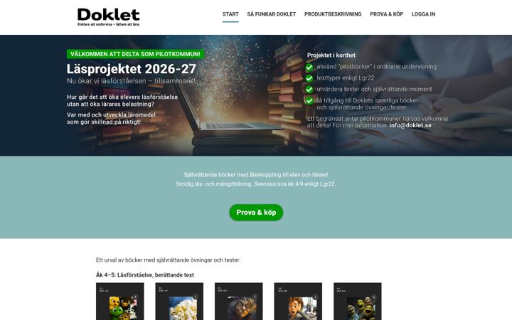 Screenshot of doklet.se