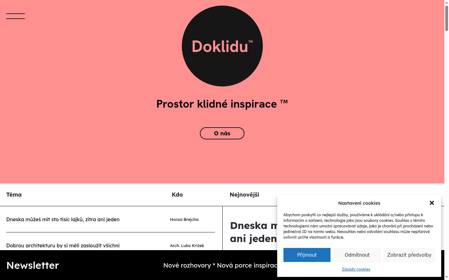 Screenshot of the consent banner shown before any interaction