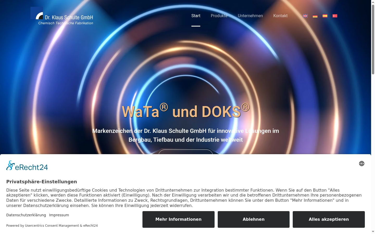 Screenshot del banner di consenso mostrato prima di qualsiasi interazione