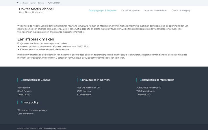 Screenshot of doktermartis.be