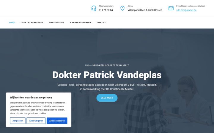 Screenshot of doktervandeplas.be