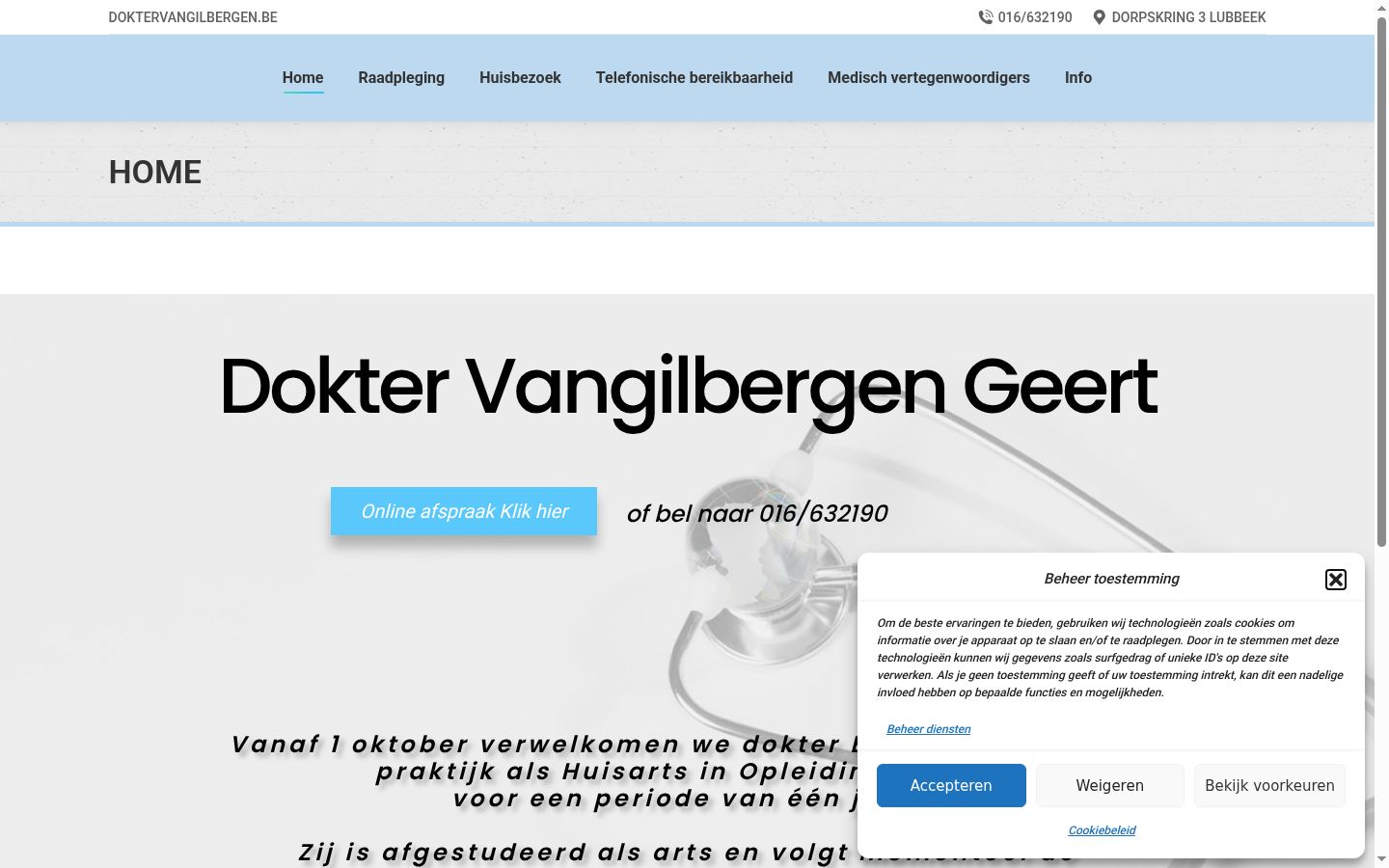 Screenshot des Einwilligungsbanners vor jeglicher Interaktion