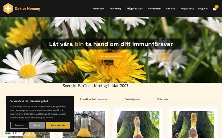 Snímek obrazovky doktorhonung.se
