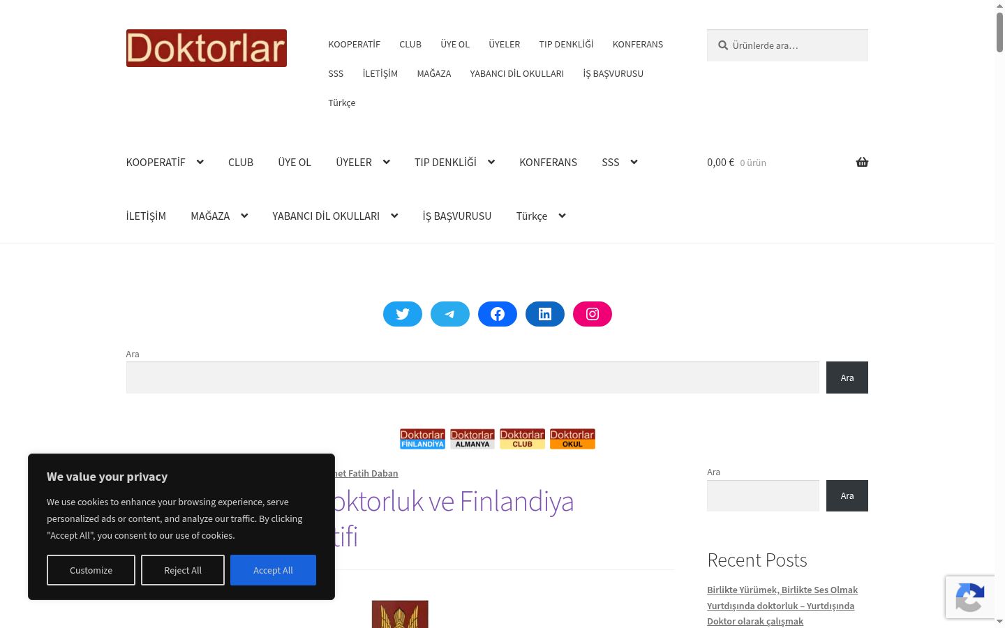 Snimka zaslona bannera za privolu prikazanog prije bilo kakve interakcije