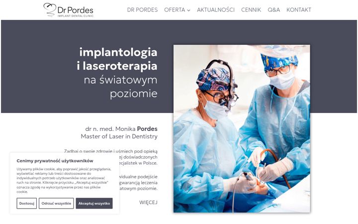 Captură de ecran a doktorpordes.pl
