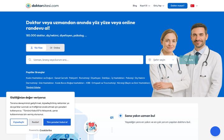Screenshot of doktorsitesi.com