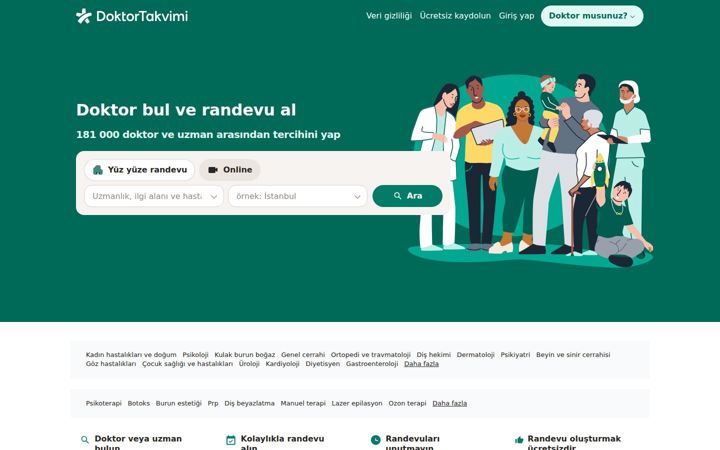 Screenshot ta' doktortakvimi.com
