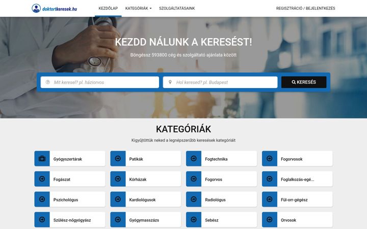 Screenshot of doktortkeresek.hu