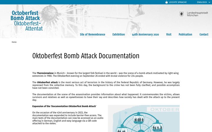Screenshot of dokumentation-oktoberfestattentat.de