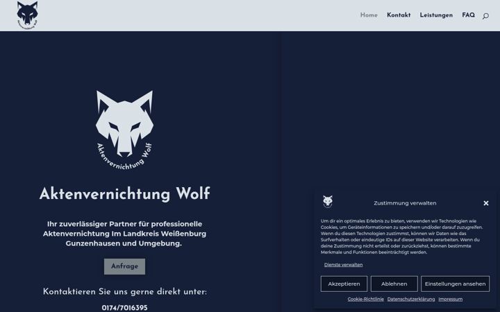 Screenshot di dokumentenwolf.de