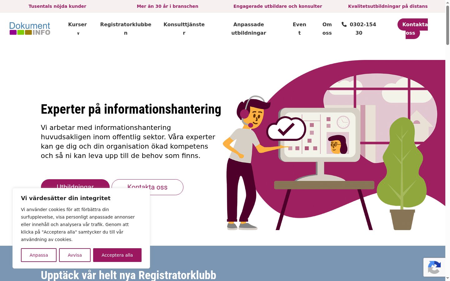 Screenshot del banner di consenso mostrato prima di qualsiasi interazione